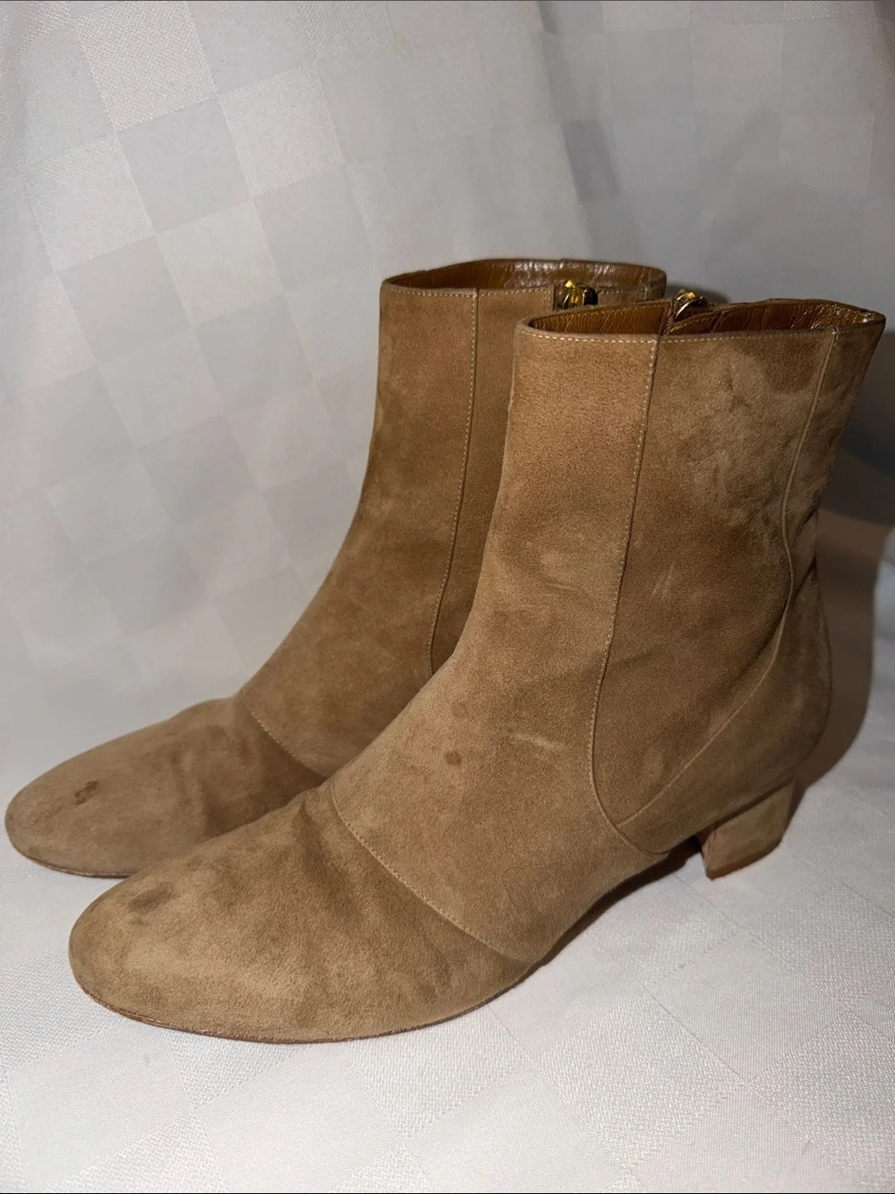 Sz 37.5 7 Manolo Blahnik Brown Suede Ankle Boots